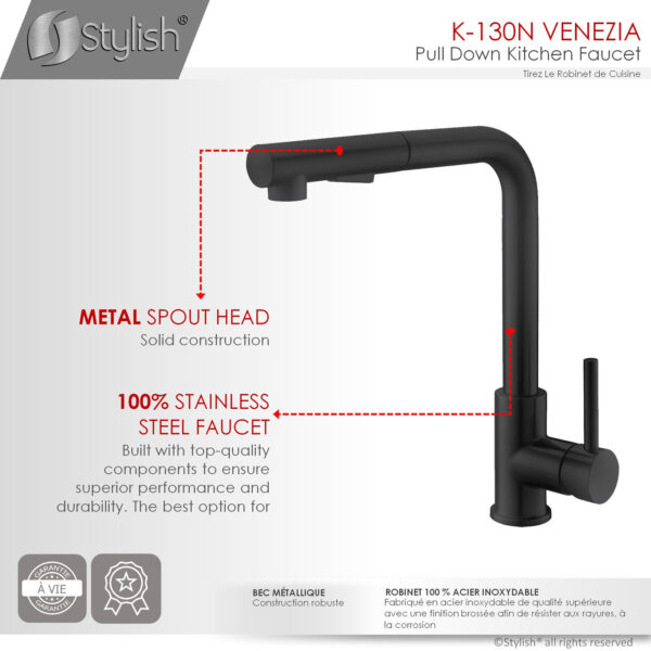 Stylish Venezia Kitchen Faucet, product view 8