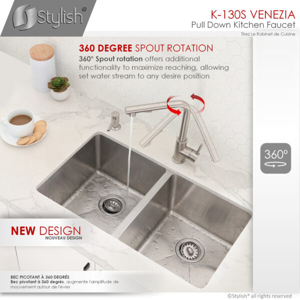 Stylish Venezia Kitchen Faucet, product view 3