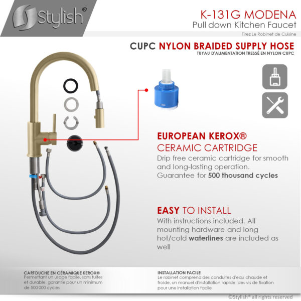 Stylish Modena Kitchen Faucet, product view 10