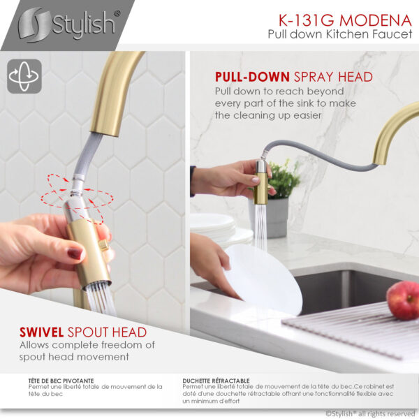 Stylish Modena Kitchen Faucet, product view 11