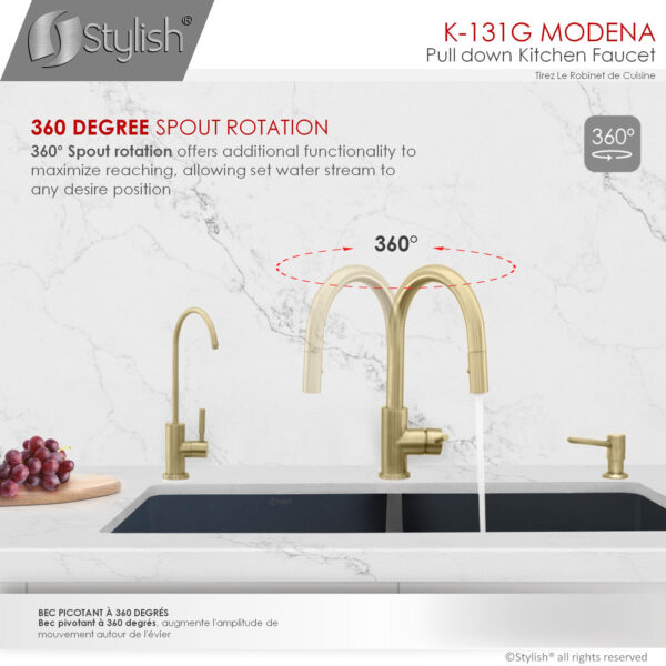 Stylish Modena Kitchen Faucet, product view 3