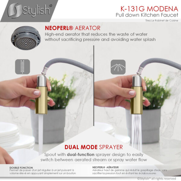 Stylish Modena Kitchen Faucet, product view 5