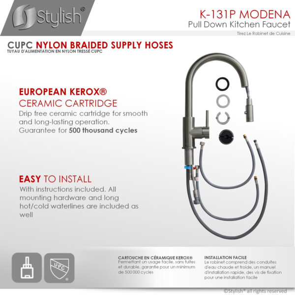 Stylish Modena Kitchen Faucet, product view 10