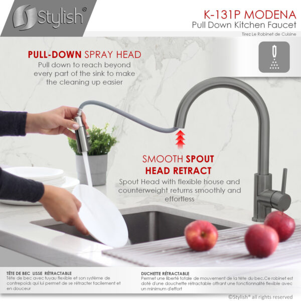 Stylish Modena Kitchen Faucet, product view 6