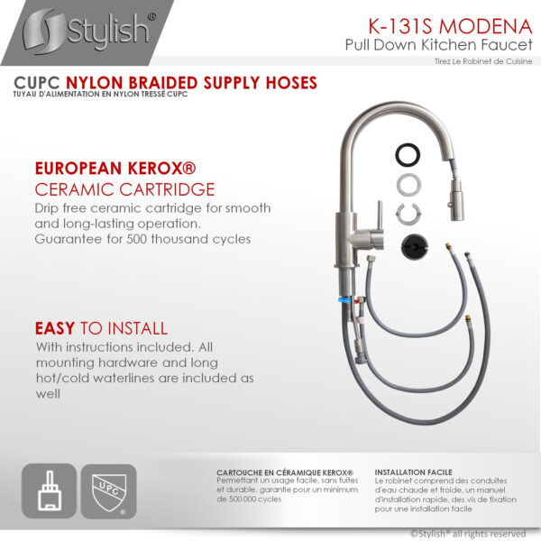 Stylish Modena Kitchen Faucet, product view 10