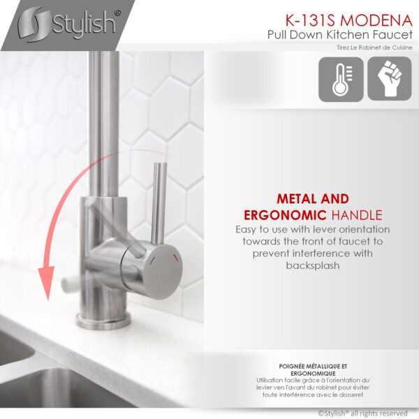 Stylish Modena Kitchen Faucet, product view 7