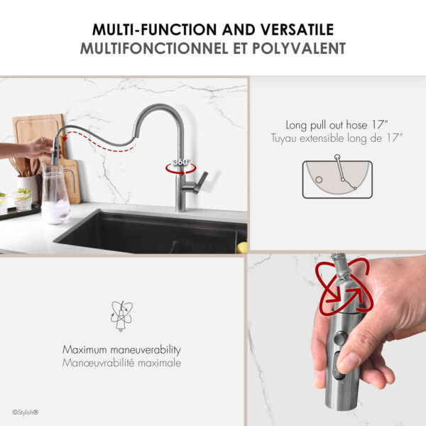 Stylish Napoli Kitchen Faucet, product view 6