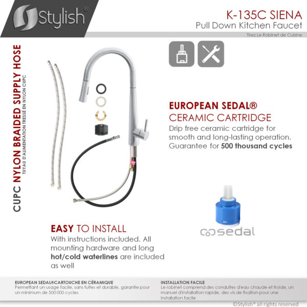 Stylish Siena Kitchen Faucet, product view 10