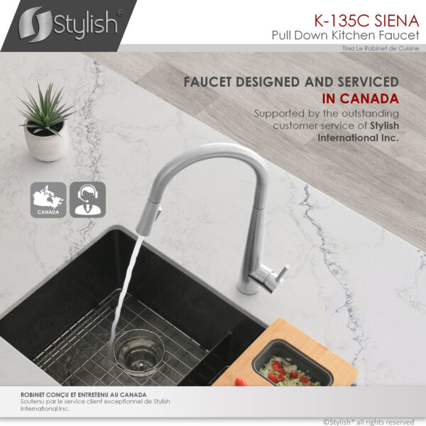 Stylish Siena Kitchen Faucet, product view 12