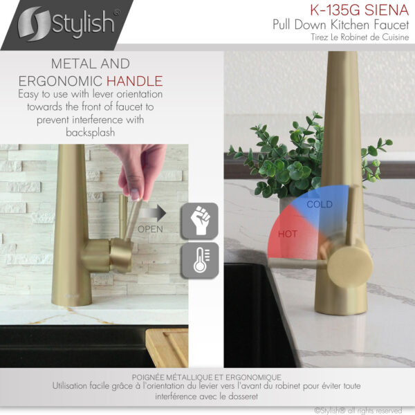 Stylish Siena Kitchen Faucet, product view 7