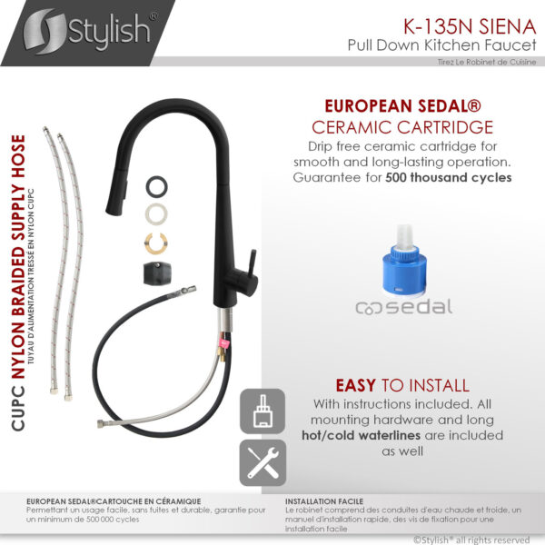 Stylish Siena Kitchen Faucet, product view 10