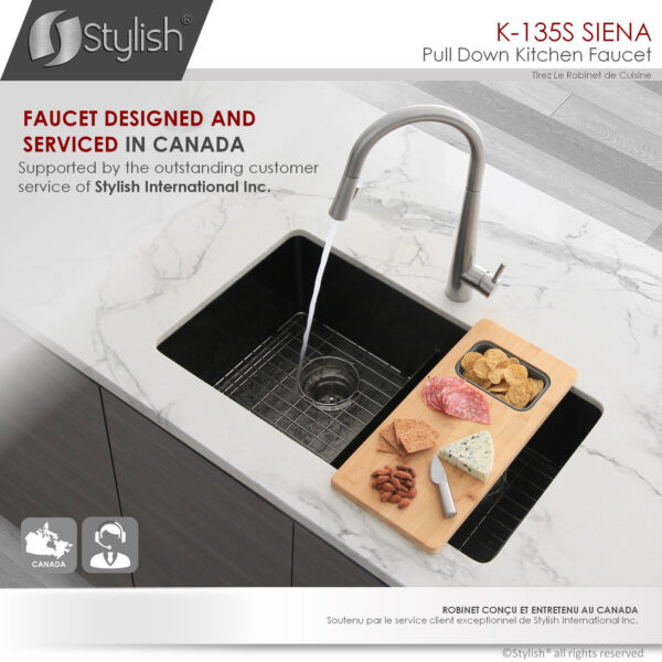 Stylish Siena Kitchen Faucet, product view 12