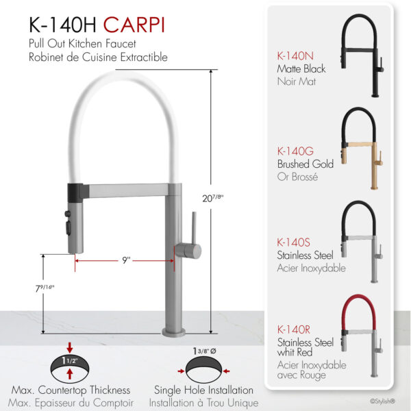 Stylish Carpi Kitchen Faucet, product view 3