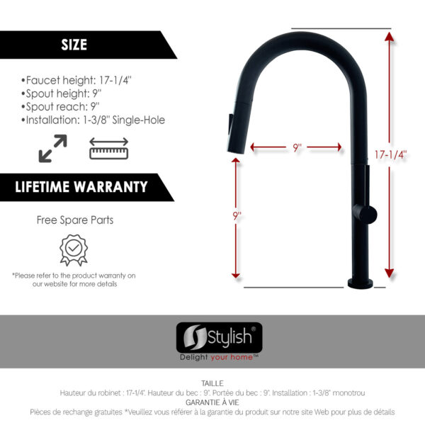 Stylish Catania Kitchen Faucet, product view 7