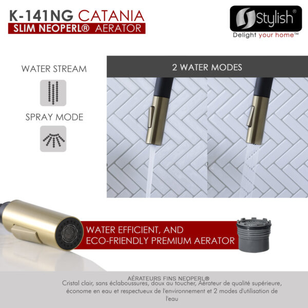 Stylish Catania Kitchen Faucet, product view 3