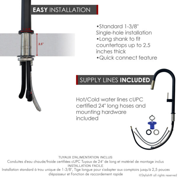 Stylish Catania Kitchen Faucet, product view 4
