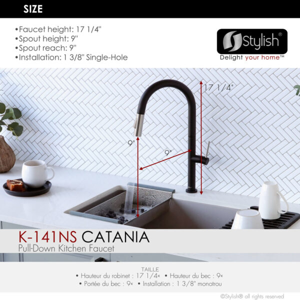 Stylish Catania Kitchen Faucet, product view 5