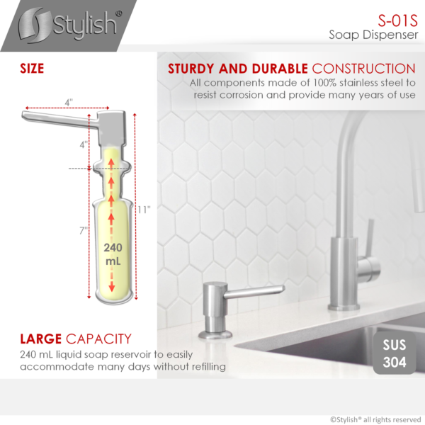 Stylish Modena K131S01S Sink Accessory, product view 8