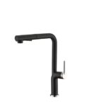 Matte black pull down kitchen faucet