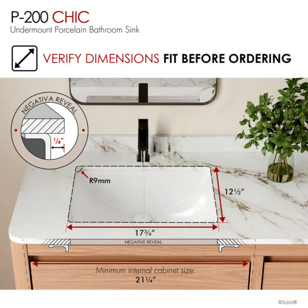 Stylish 20'' Chic Bathroom Sink, product view 5