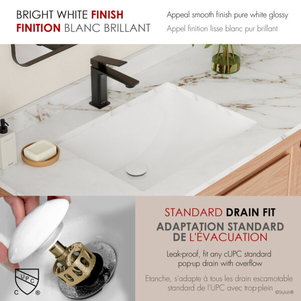 Stylish 20'' Chic Bathroom Sink, product view 6