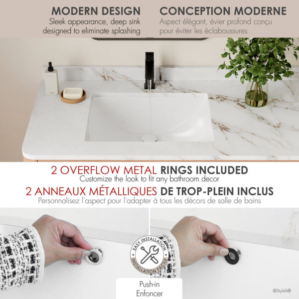 Stylish 20'' Chic Bathroom Sink, product view 7