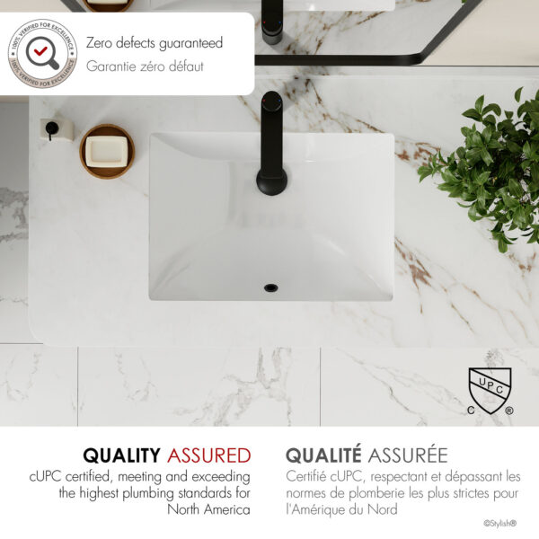 Stylish 21'' Sharp Bathroom Sink, product view 3