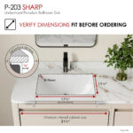 Stylish 21'' Sharp Bathroom Sink, product view 5