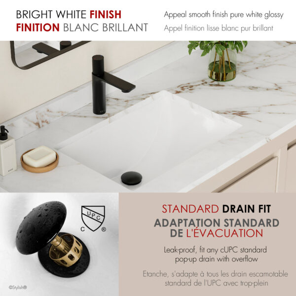 Stylish 21'' Sharp Bathroom Sink, product view 6