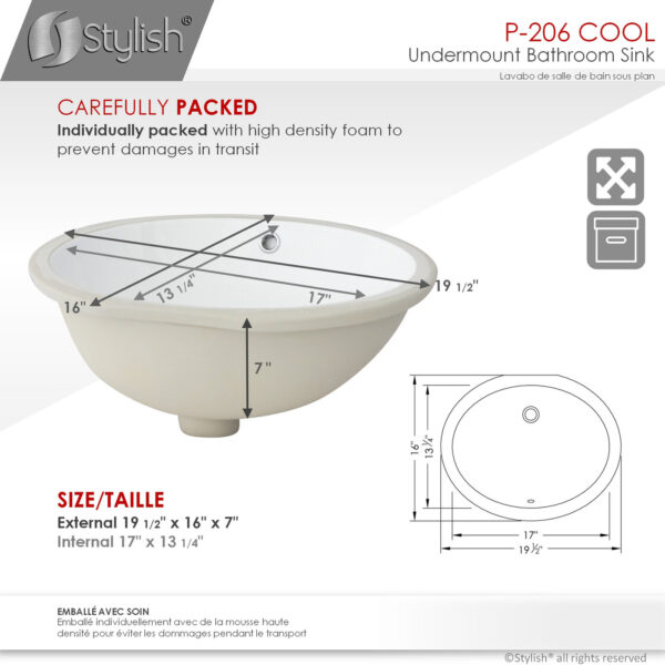 Stylish 19'' Cool Bathroom Sink, product view 4