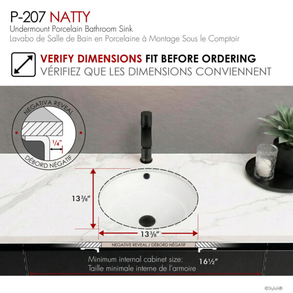 Stylish 16'' Natty Bathroom Sink, product view 5