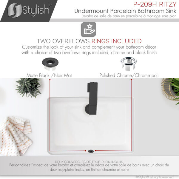 Stylish 20'' Ritzy Bathroom Sink, product view 10