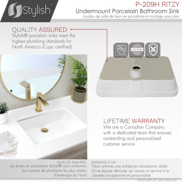Stylish 20'' Ritzy Bathroom Sink, product view 4