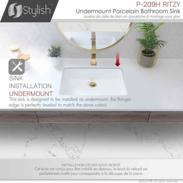 Stylish 20'' Ritzy Bathroom Sink, product view 8