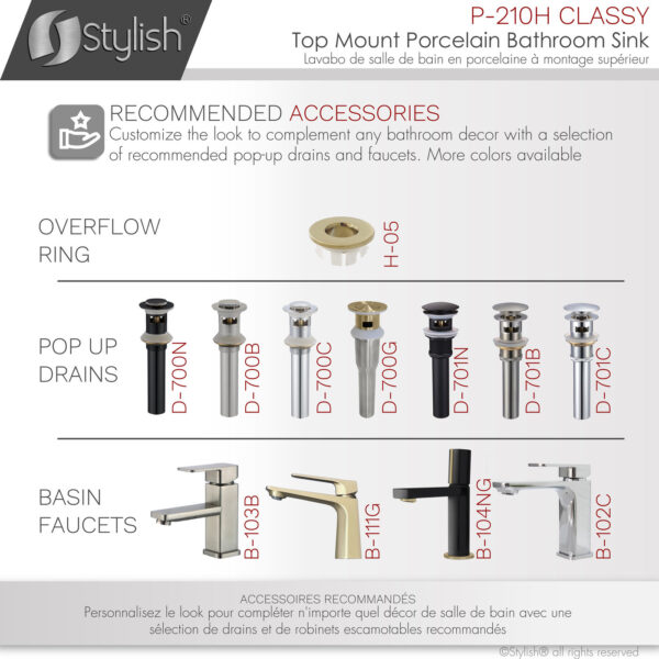 Stylish 20'' Classy Bathroom Sink, product view 10