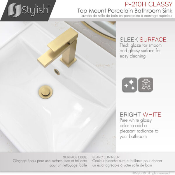 Stylish 20'' Classy Bathroom Sink, product view 3