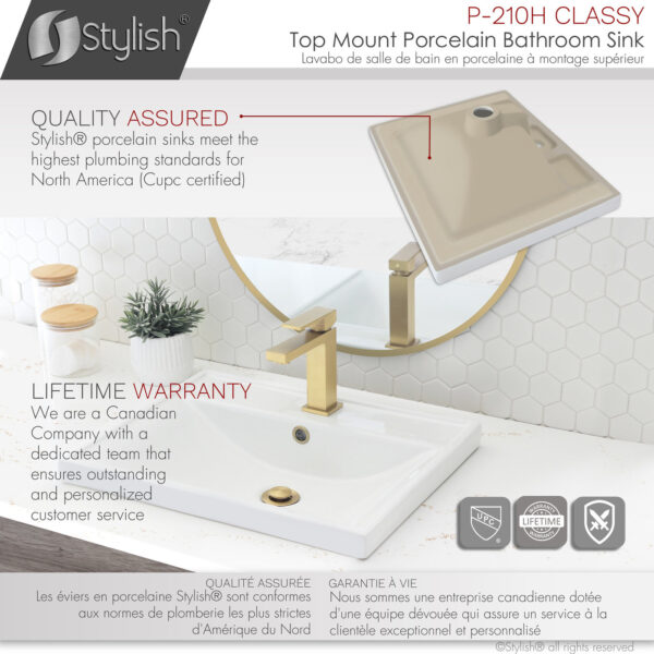 Stylish 20'' Classy Bathroom Sink, product view 4