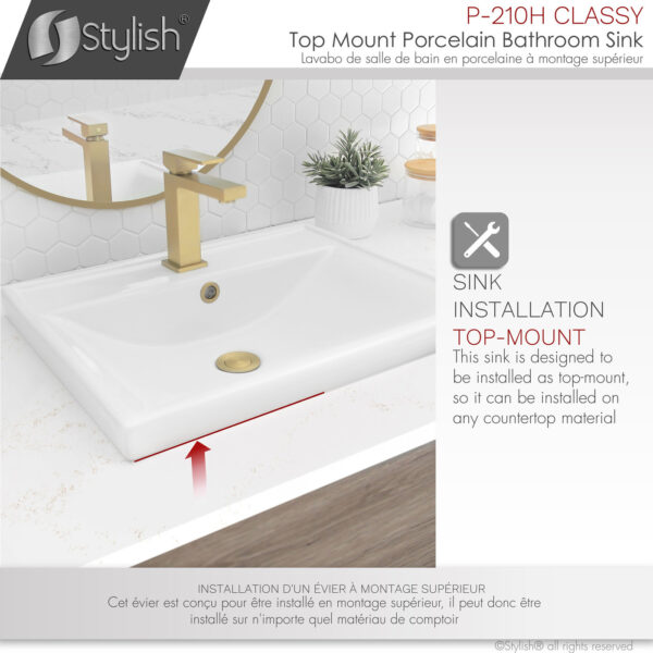 Stylish 20'' Classy Bathroom Sink, product view 7