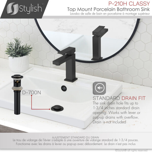 Stylish 20'' Classy Bathroom Sink, product view 8