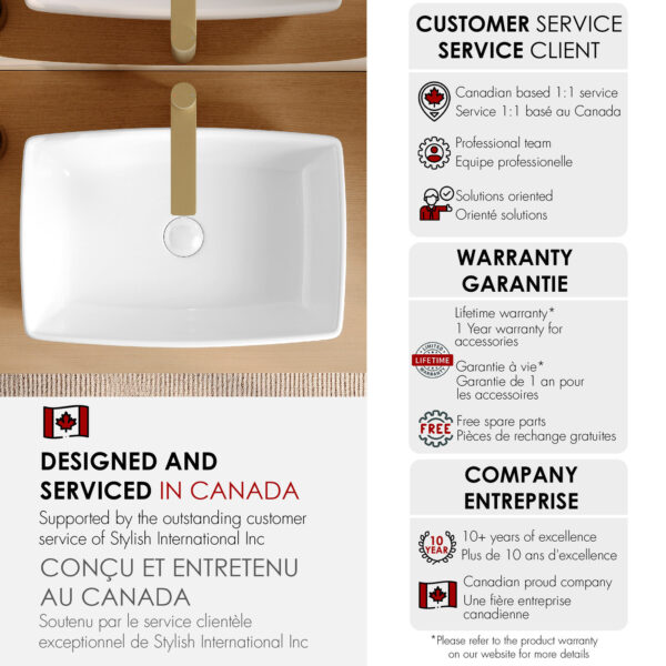 Stylish 19'' Contempo Bathroom Sink, product view 10