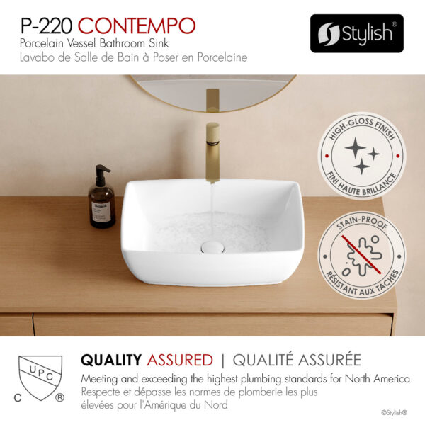 Stylish 19'' Contempo Bathroom Sink, product view 5