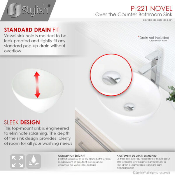 Stylish 15'' Novel Bathroom Sink, product view 5