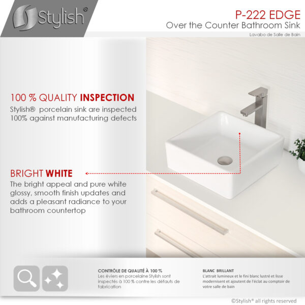Stylish 15'' Edge Bathroom Sink, product view 4