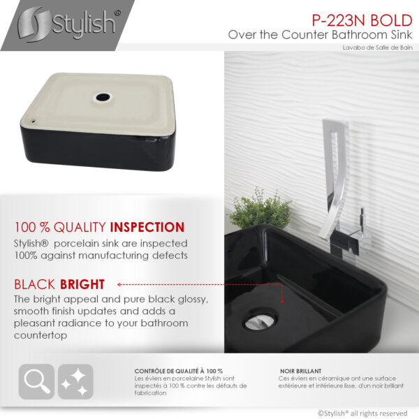 Stylish 18'' Bold Bathroom Sink, product view 4
