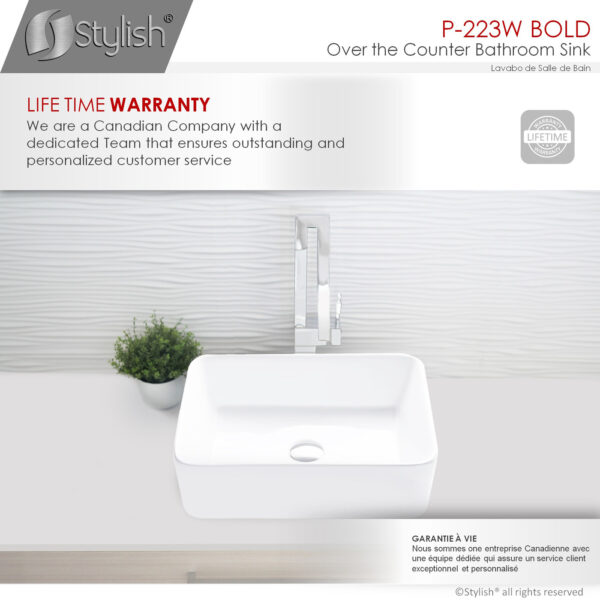 Stylish 18'' Bold Bathroom Sink, product view 7