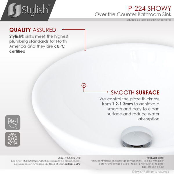 Stylish 16'' Showy Bathroom Sink, product view 3