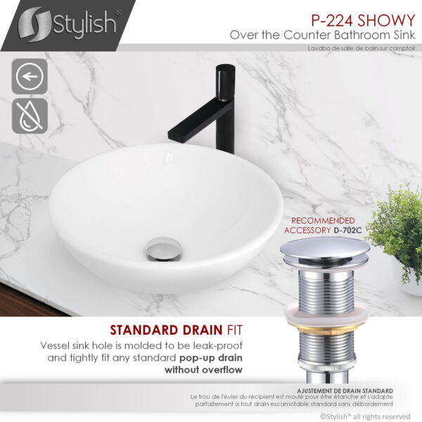 Stylish 16'' Showy Bathroom Sink, product view 5