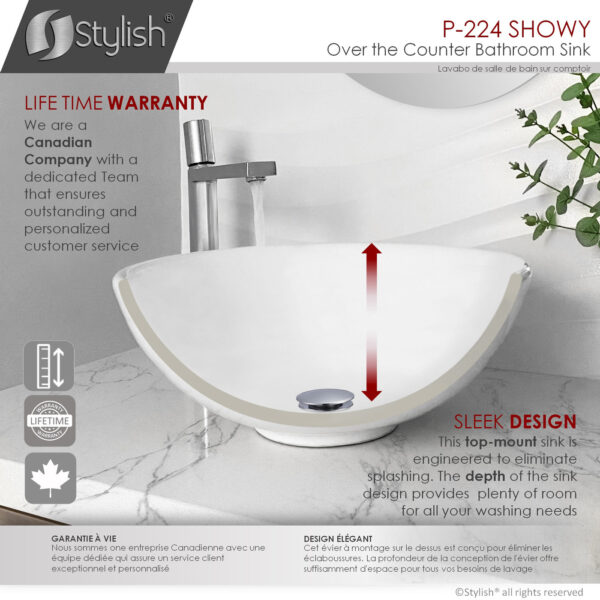 Stylish 16'' Showy Bathroom Sink, product view 7