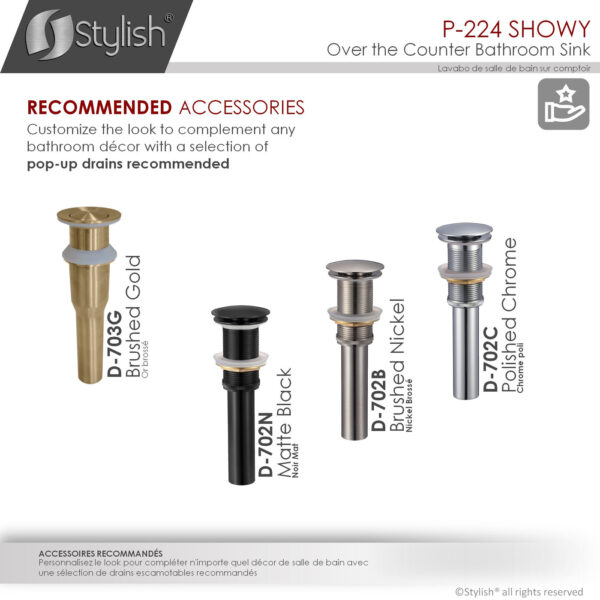 Stylish 16'' Showy Bathroom Sink, product view 8