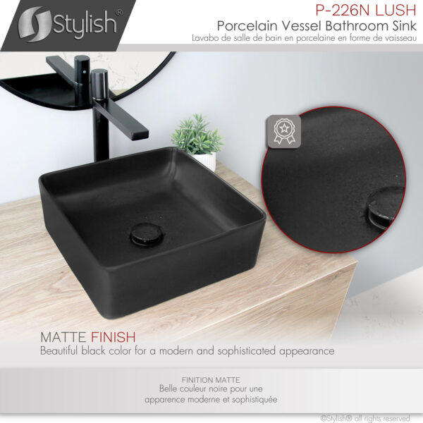 Stylish 14'' Lush Bathroom Sink, product view 3